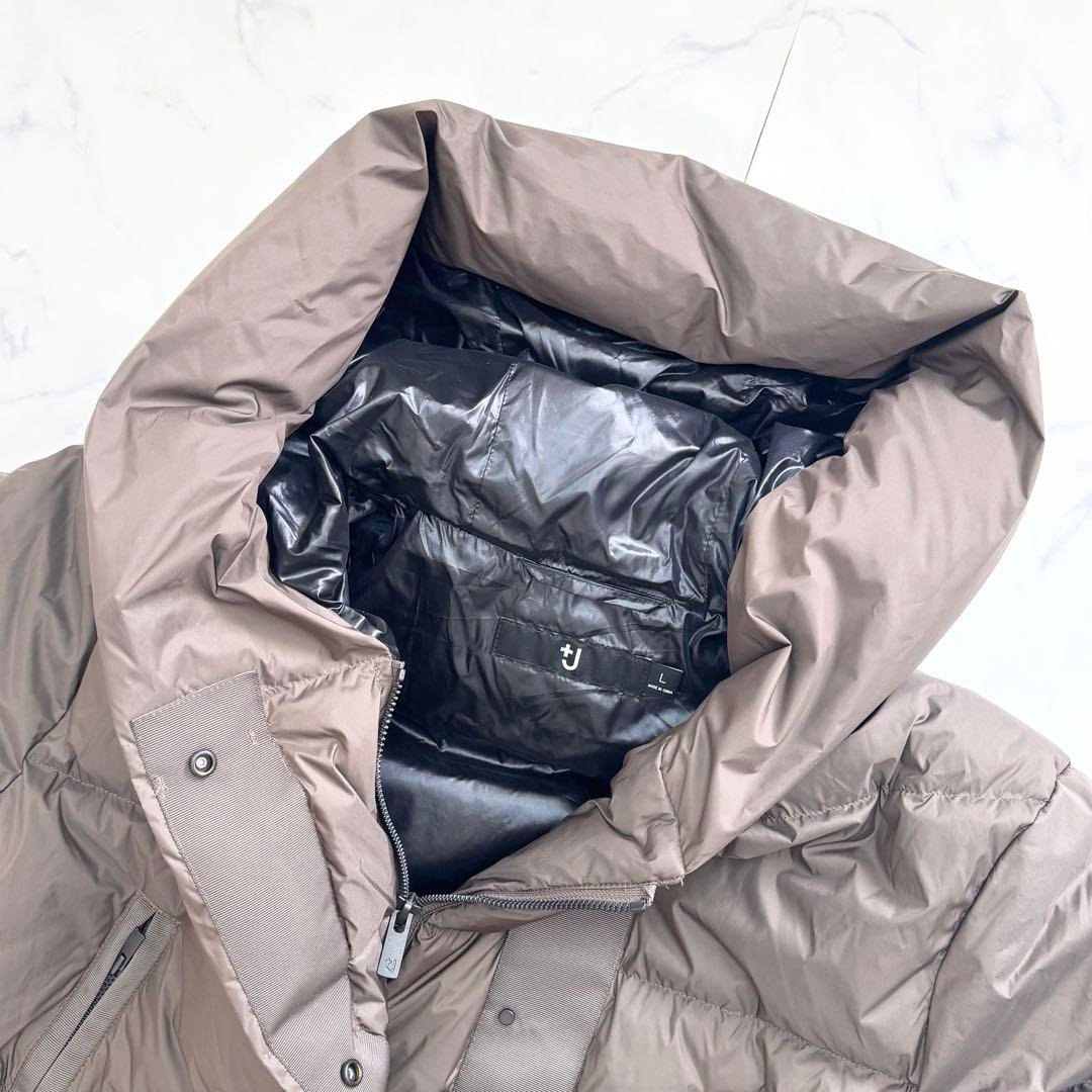 UNIQLO +J ダウンロングコート フード L ブラウン レディース