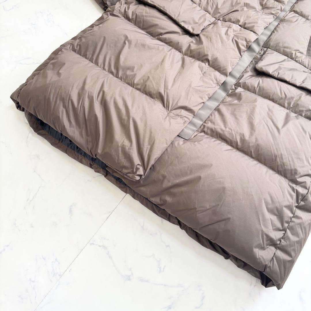 UNIQLO +J ダウンロングコート フード L ブラウン レディース