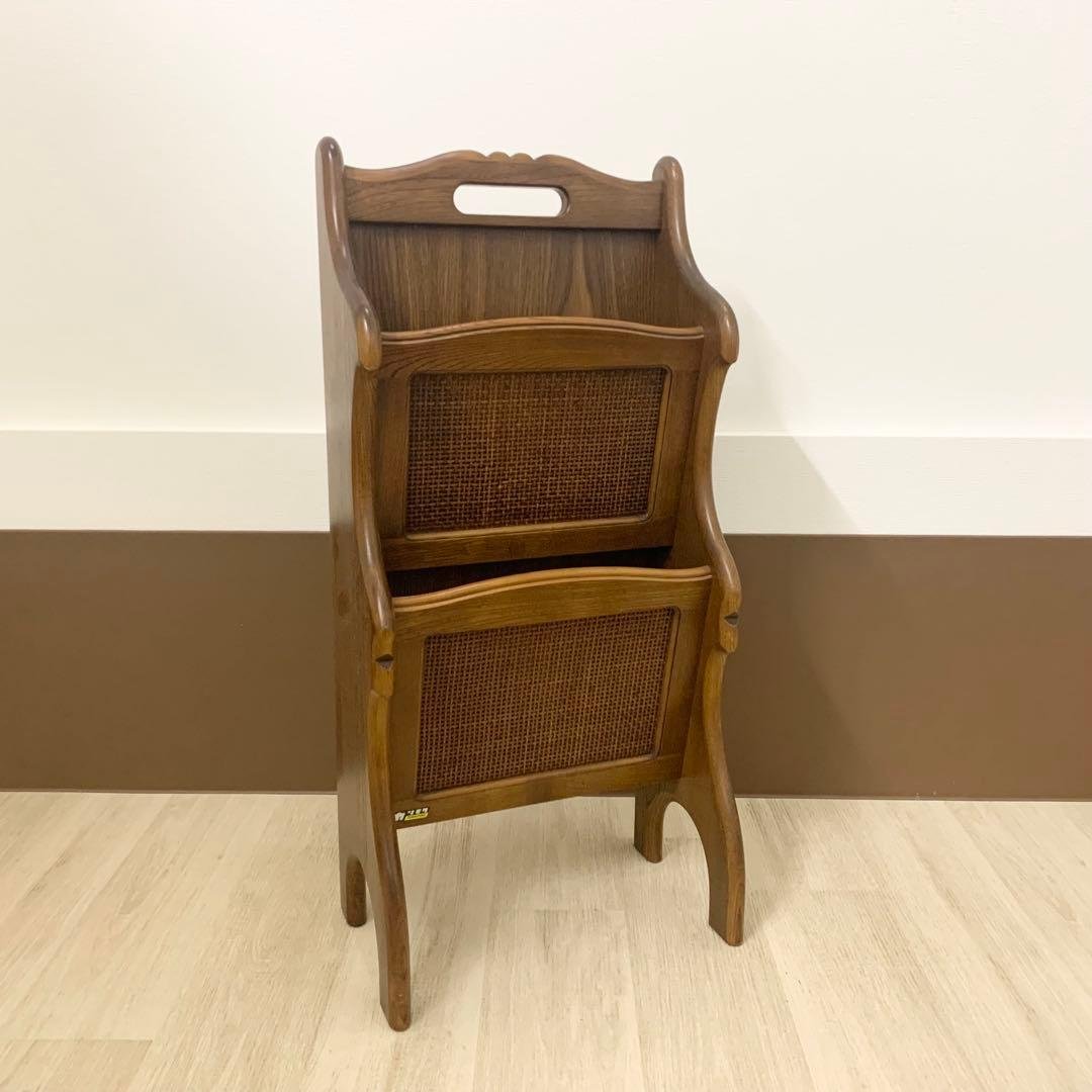 【美品】カリモク マガジンラック 木製ヴィンテージ 昭和レトロ
