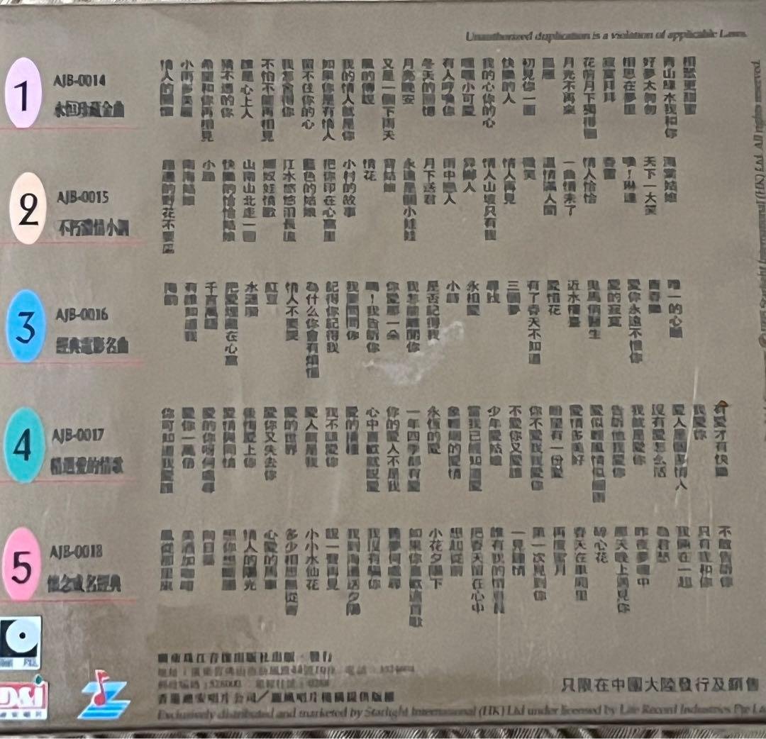 鄧麗君テレサ・テン５CDボックス香港盤　未開封