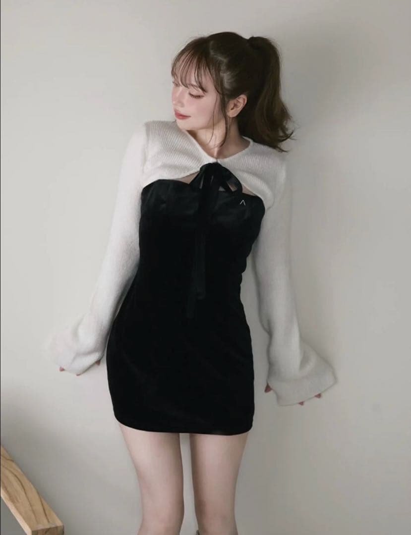 【美品】andmary Anita ribbon mini dress