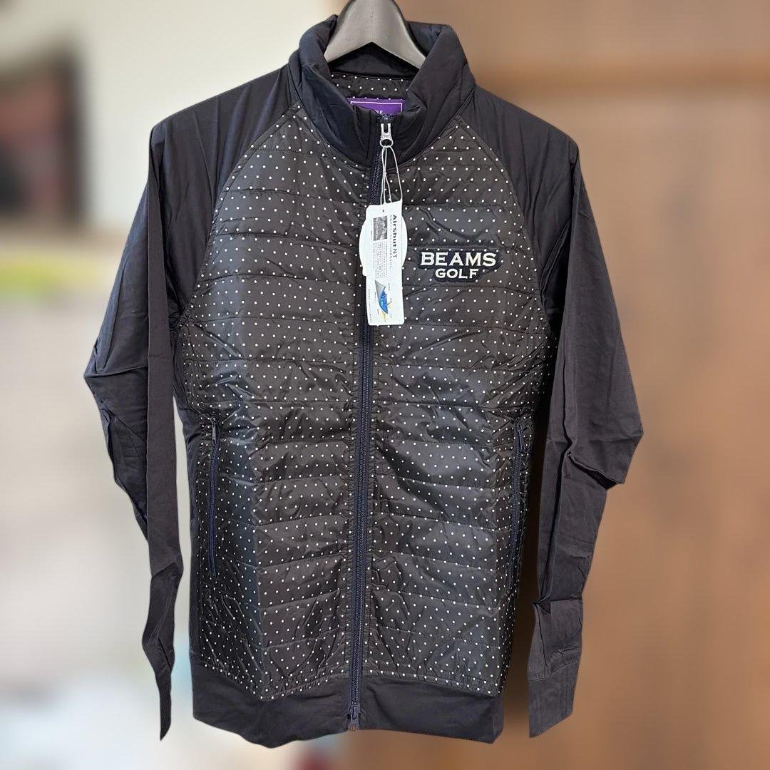 【未使用】BEAMS GOLF ドット柄ジャケット ニット　防寒　コーティング