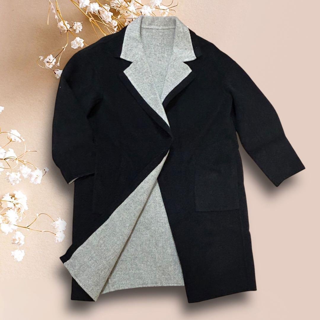 C6539【ADORE】 リバーシブル チェスターコート ウール カシミヤ S