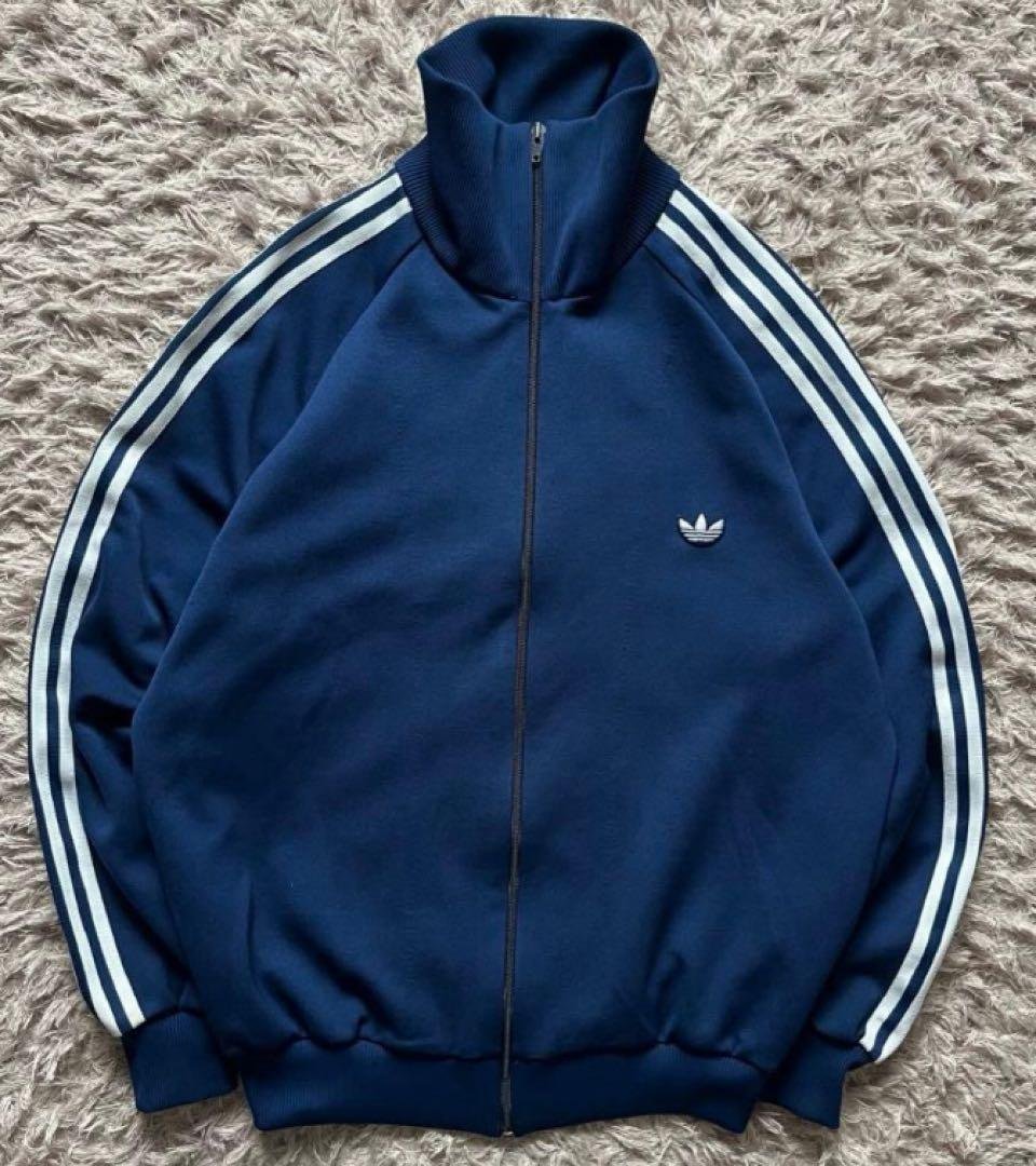 adidasデサントトラックジャケット 5号 紺 美品 ATP VENTEX 白