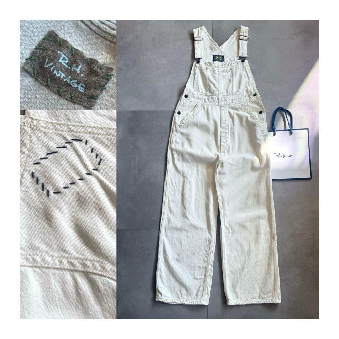 【人気モデル✨】RonHerman ホワイトデニム オーバーオール 白 XS