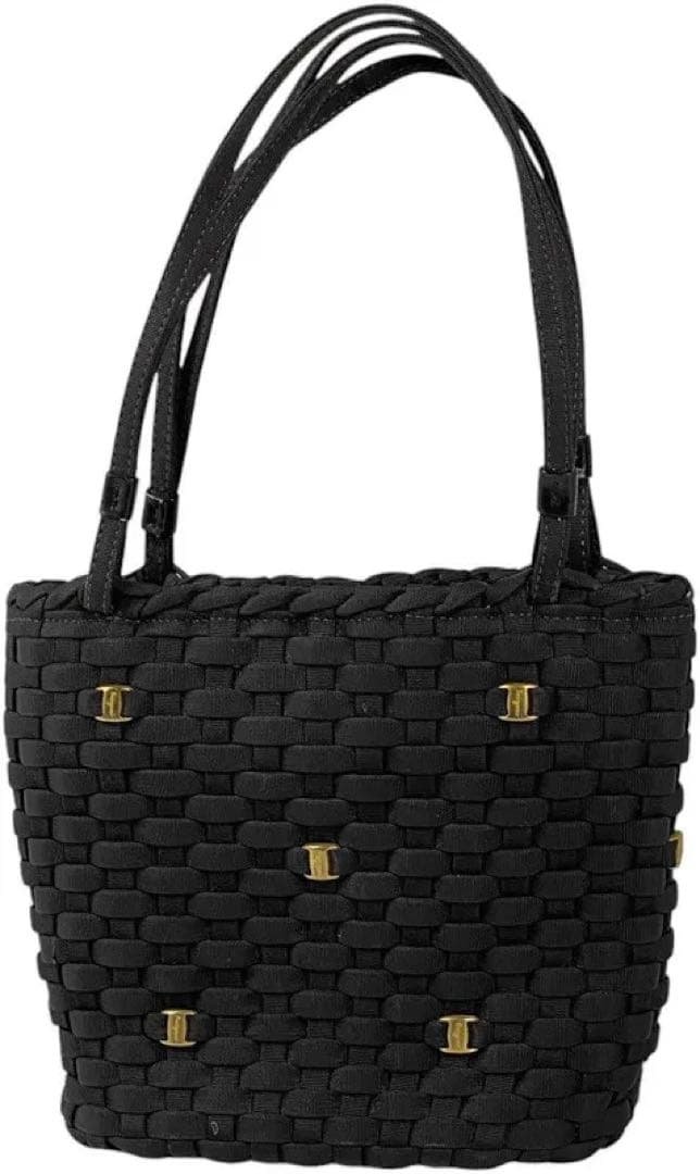 サルヴァトーレフェラガモ ヴァラ ハンドバッグ ファブリック ブラック