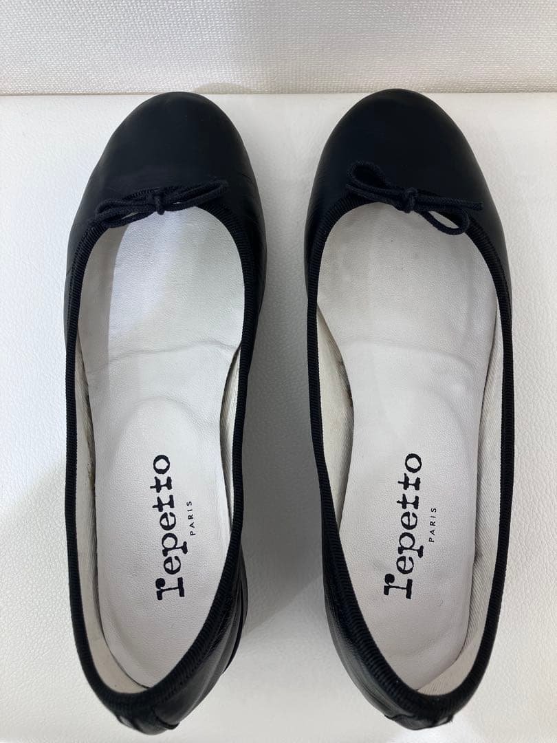 repetto リボン　バレエシューズ　太ヒール　黒　36