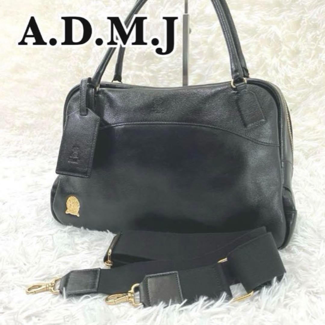 A.D.M.J　ADMJ　ワンショルダーバッグ　2way　チャーム付き　A4可