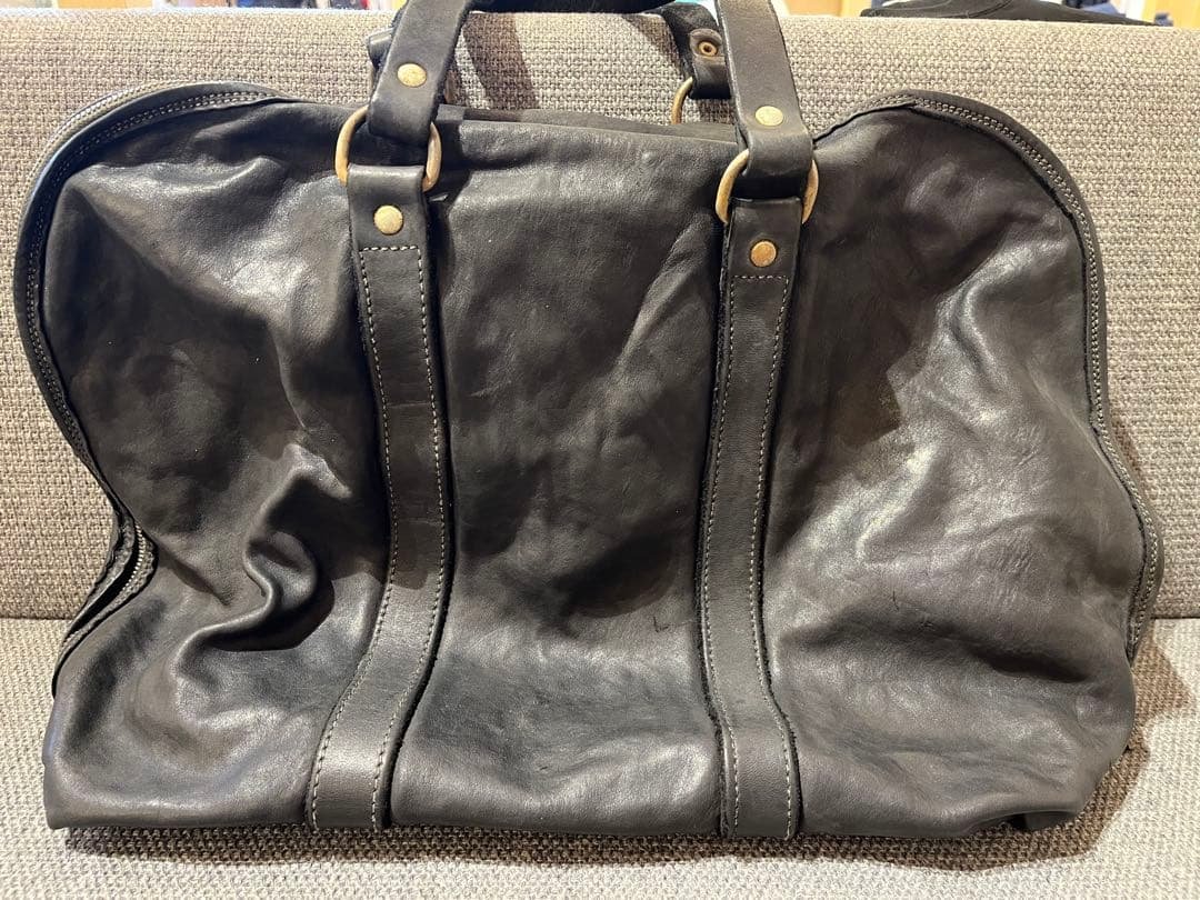 GUIDI 黒レザートートバッグ 大きめ