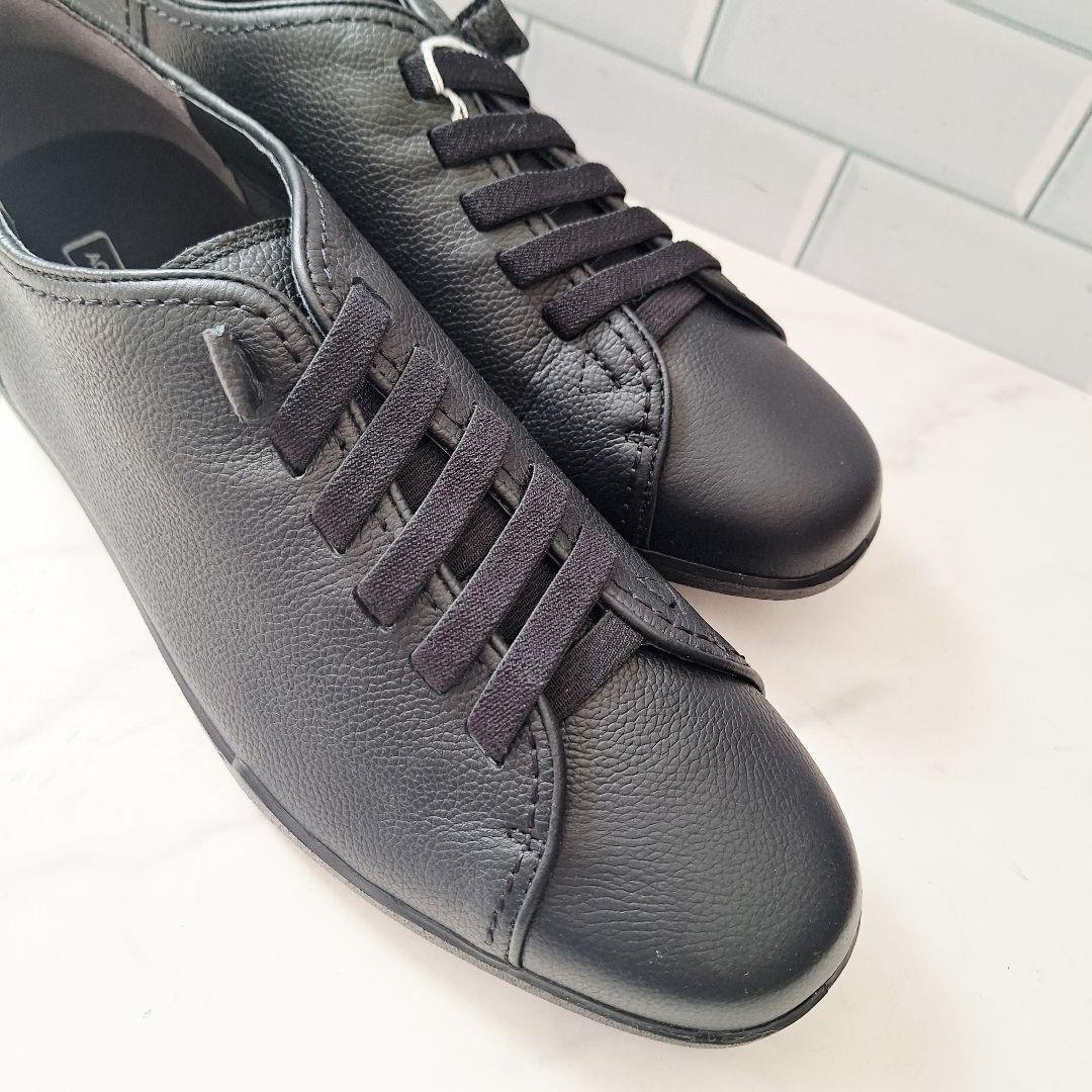 【新品】 アキレスソルボ 牛革 ゴム紐 スリッポン 26 メンズ 黒 3E