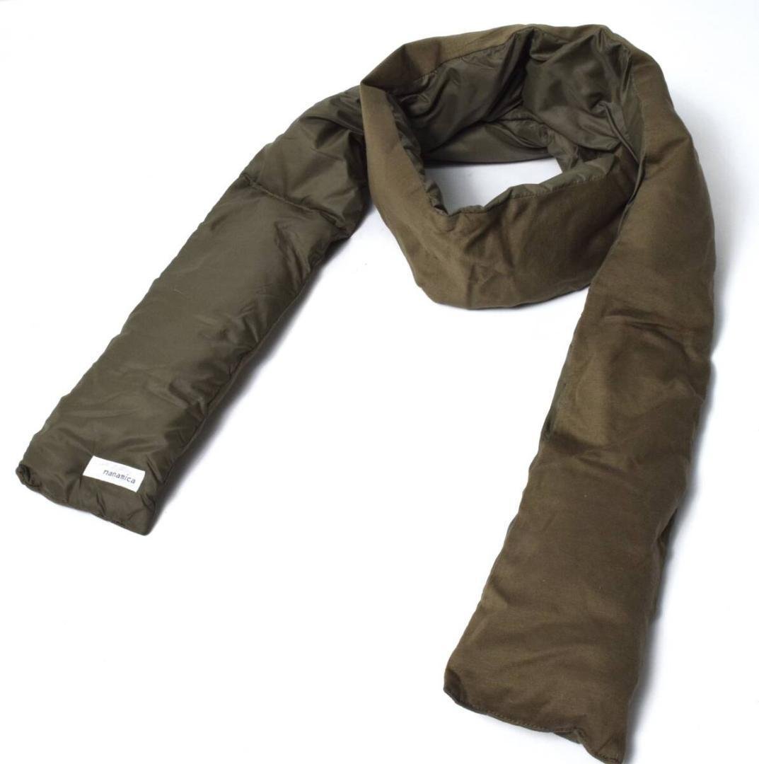 未使用 ナナミカ ダウンマフラー カーキ SUKF250 男女兼用