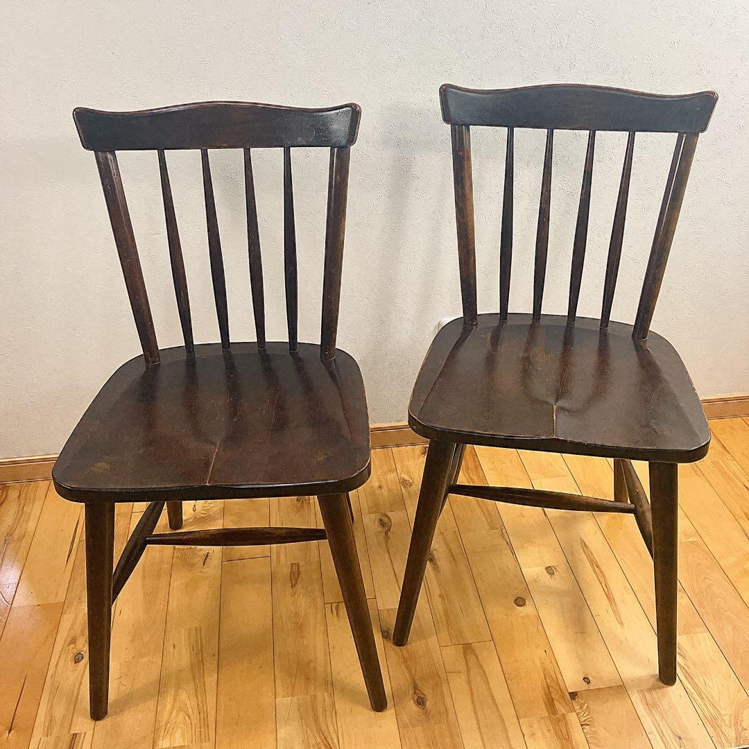 北海道民芸家具 ウィンザーチェア 樺材 廃盤モデル　2脚セット　本物志向の一脚