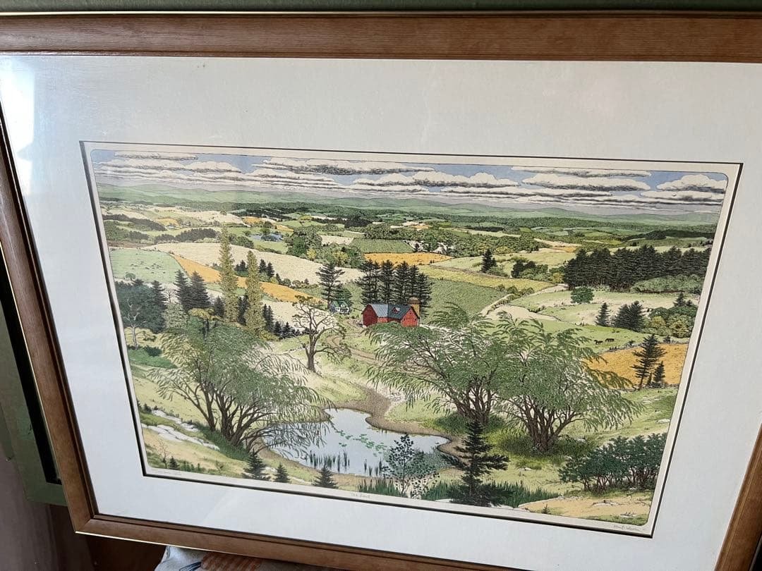 リトグラフ 手彩色 スーザン・ハント・ウォルコッツ