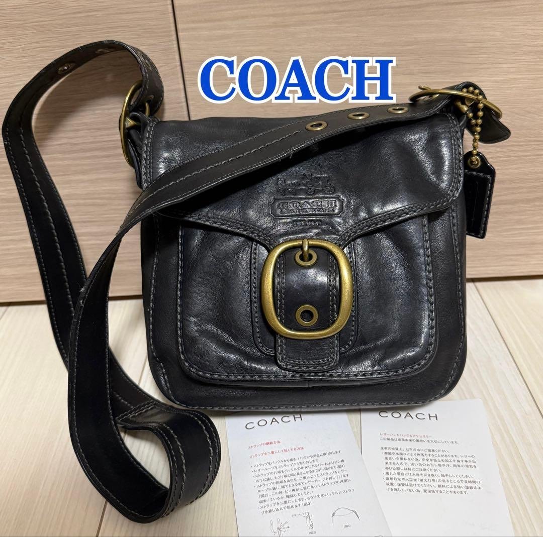 COACH オールドコーチ ショルダーバッグ ソーホー レザー ブラック Y2K