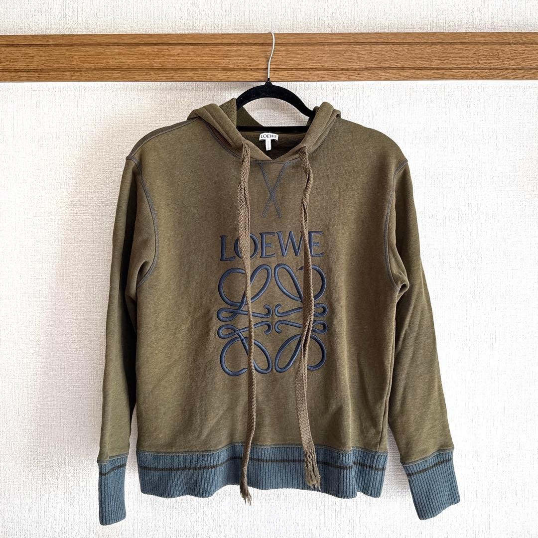 即購入◎早い者勝ち！LOEWE アナグラム刺繍リブニットスウェットパーカー