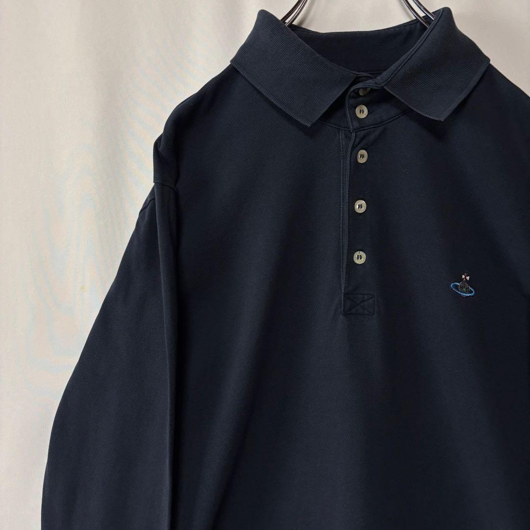 トルコ製　ヴィヴィアン・ウエストウッド　長袖ポロシャツ　Lサイズ　刺繍ロゴ　古着