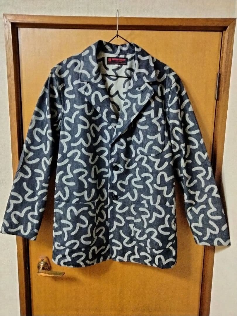 EVISUエヴィス yamane山根 総柄 デニムジャケットsize36
