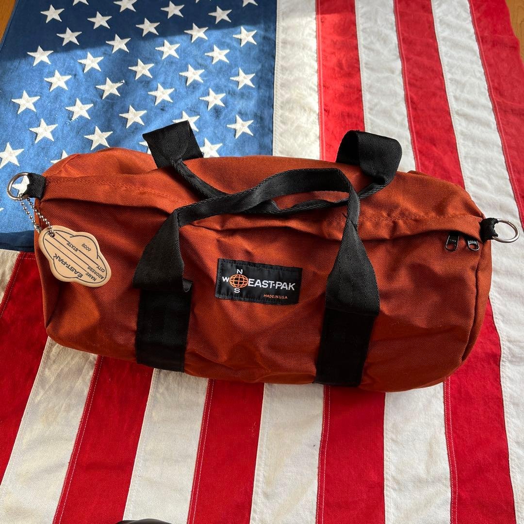 70s ビンテージ EASTPAK 旧タグ ドラムバック オレンジ アメリカ製