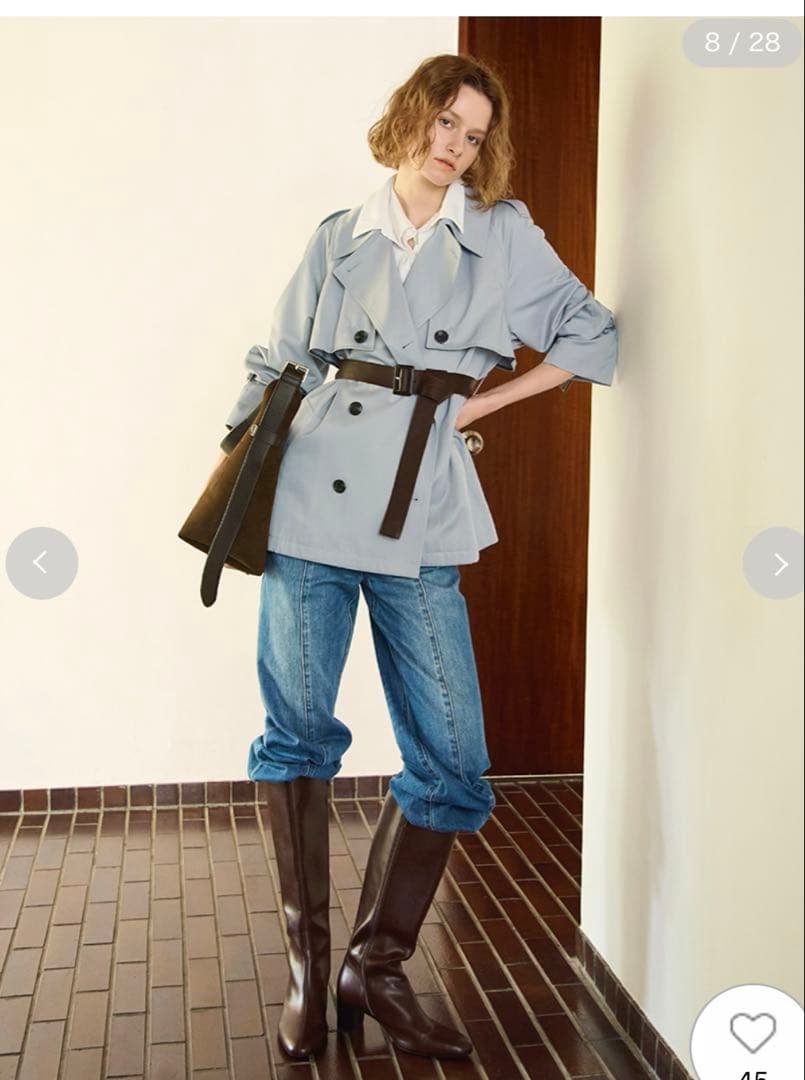 FRAY I.Dレザーベルトショートトレンチコート