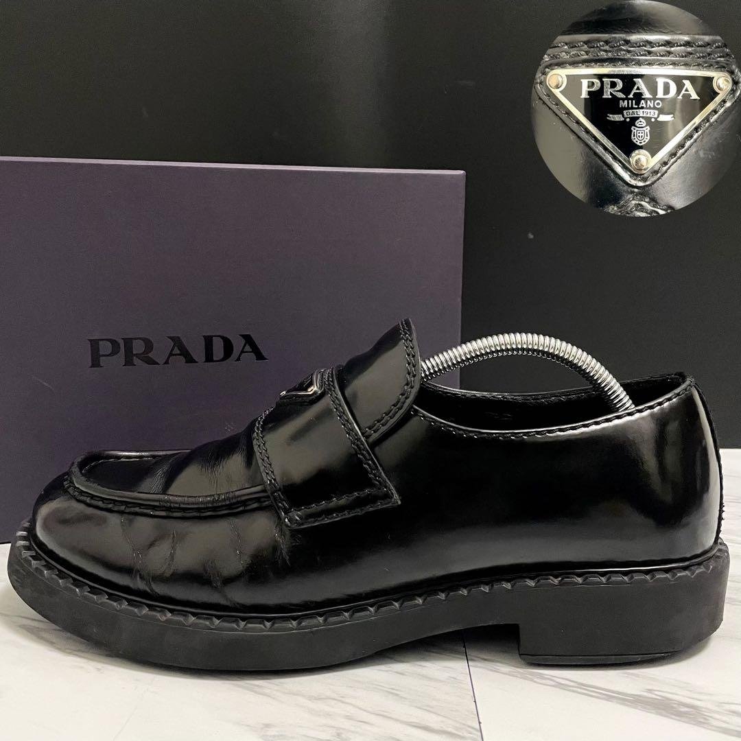 PRADA ローファー チョコレート 三角ロゴ 黒 メンズ 28.5cm