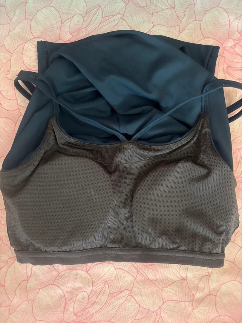 美品 【SUKALA】ネイビーブルー タンクトップ ブラックレギンス セット M