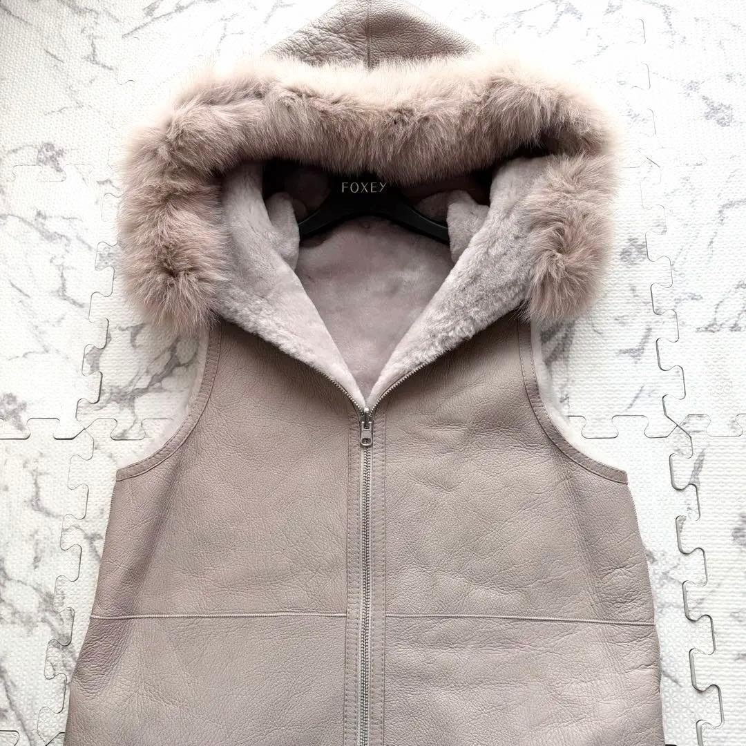 美品✨Zela'l 元町ゼラール リバーシブル ムートン ジレ フォックスファー