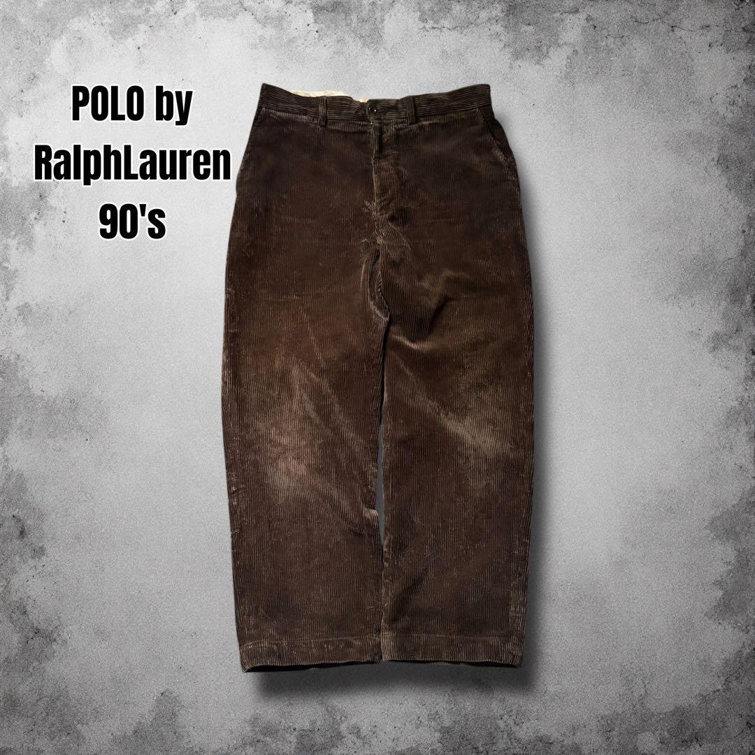 90s RalphLauren 太畝コーデュロイパンツ ヴィンテージ ポロコーズ