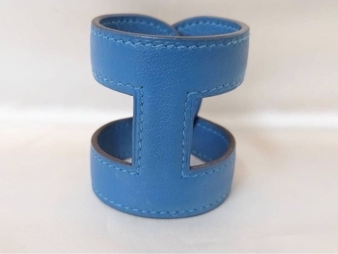 HERMES エルメス アノー シェーヌダンクル バングル ブルー