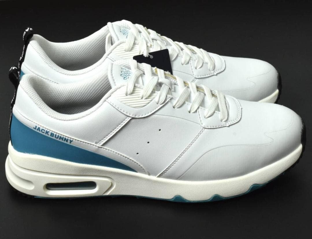 未使用 ジャックバニー エアーソール ゴルフシューズ 27 ホワイト×ターコイズ