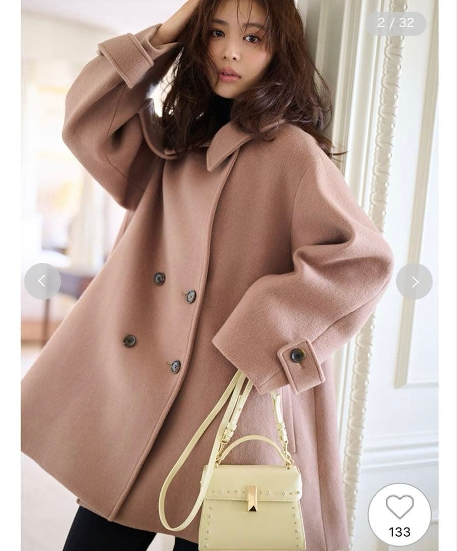 CELFORD Aラインウールミドルコート CML