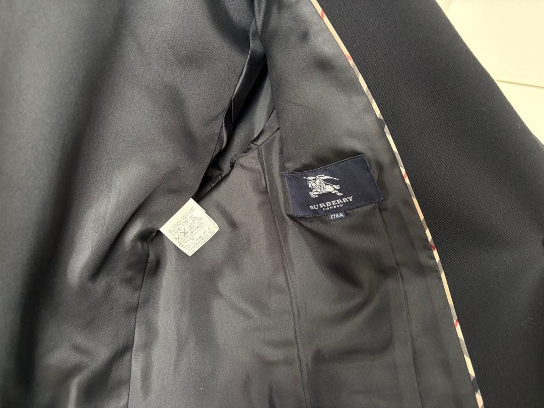 【美品】BURBERRY ネイビー ブレザー ジャケット 170A