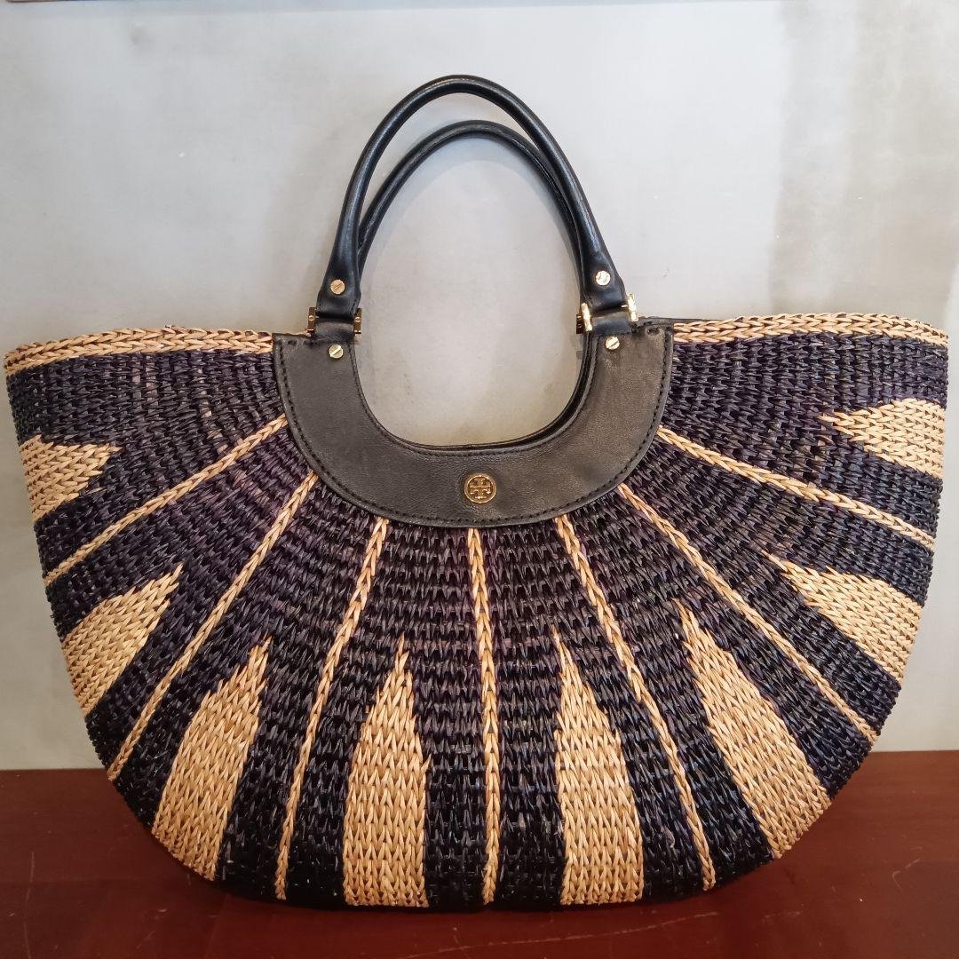 トリーバーチ Tory Burch ストロー ラージトート カゴ バッグ