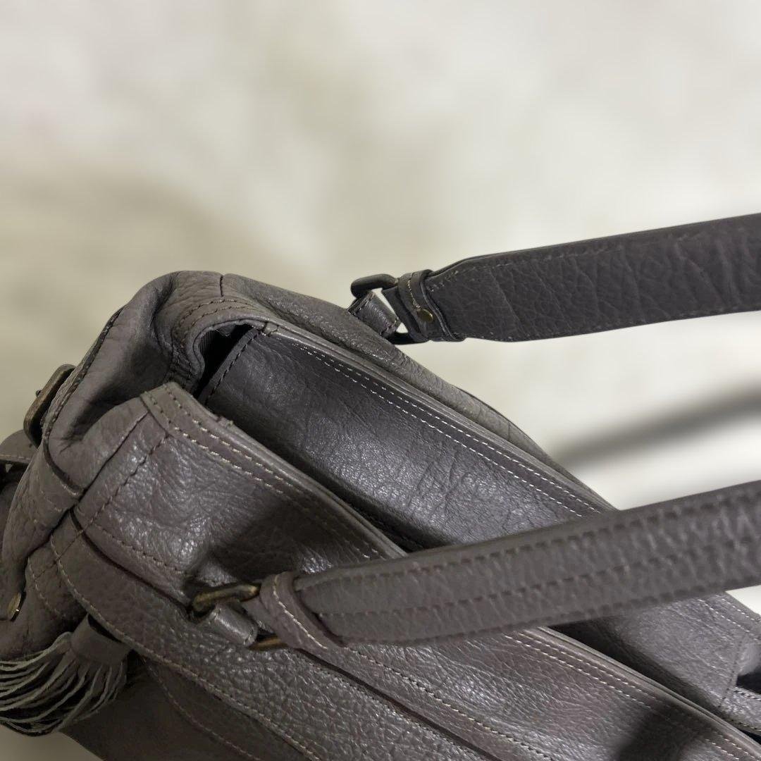 BURBERRY BLUE LABEL トートバッグ グレー　レザー ロゴ