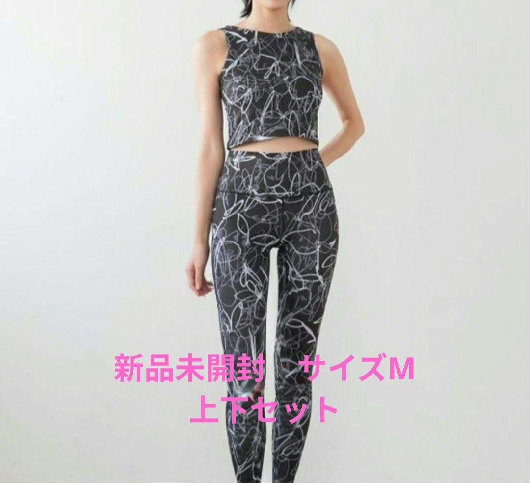 SUKALA　リボンフラワープリントブラトップレギンスヘアバンド3点セット　新品