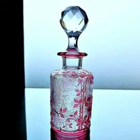 花のオールドバカラ エグランチエの香水瓶#59【1916年カタログ】ピンク