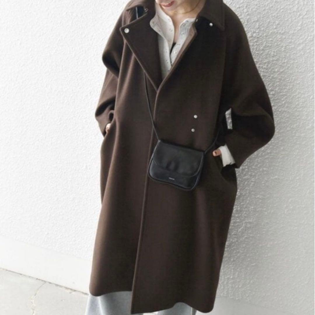 美品⁂シップスエニィ⁂ バルマカーン コクーン コート　ブラウン　ロング丈