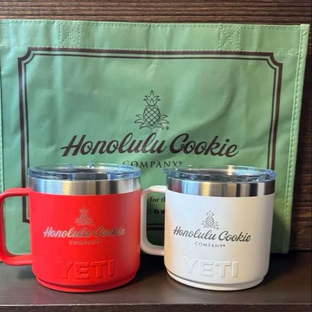 ホノルルクッキー　YETI 限定14oz　ステンレス　マグカップ　赤　白　ペア