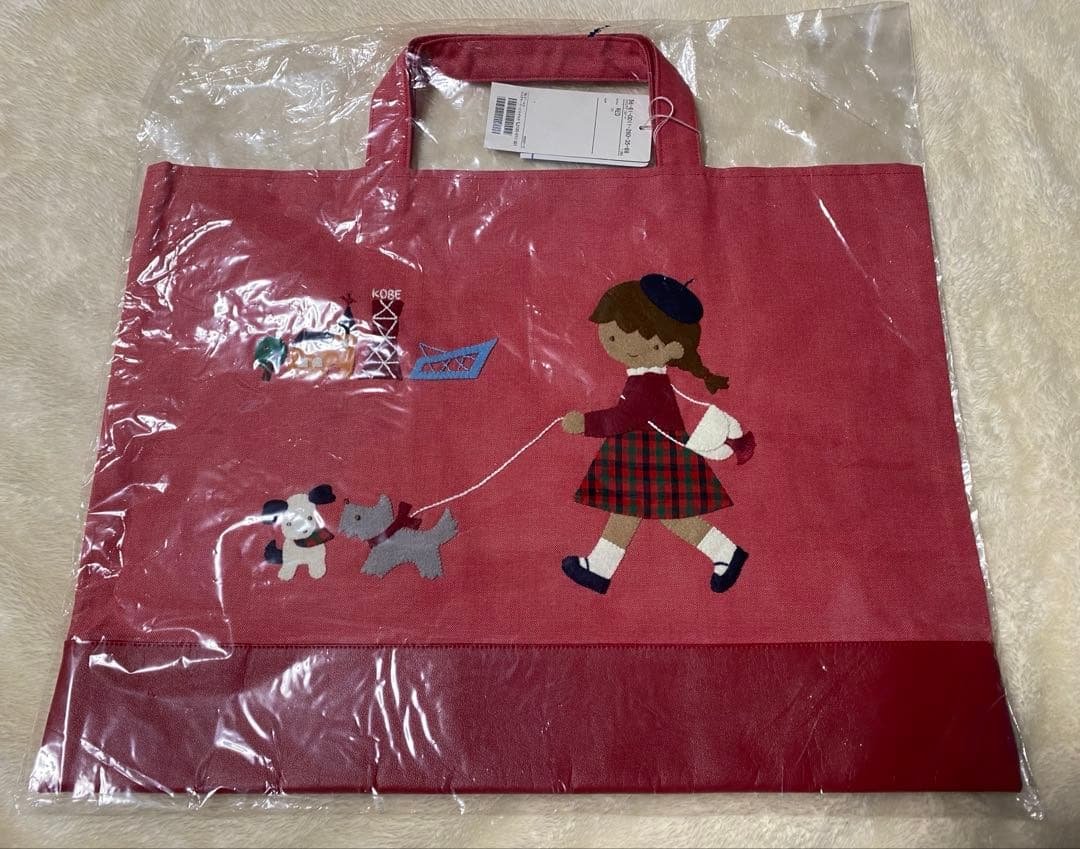 ☆新品未開封☆ファミリア BEAMS 赤デニムバック 両面