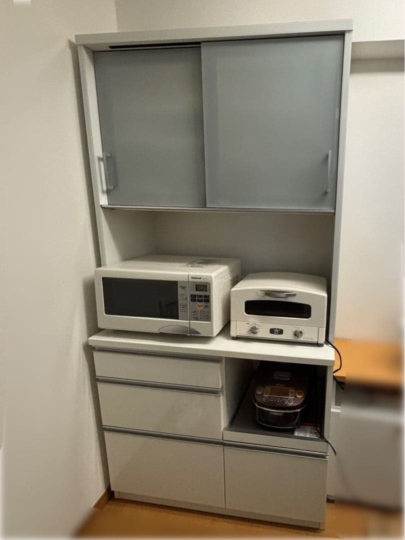 ケユカ KEYUKA フローラⅢ ホワイト 食器棚 キッチンボード