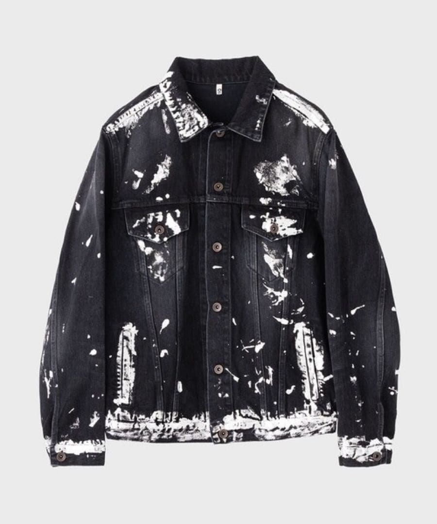 KHOKI silver painted jacket デニム ジャケット