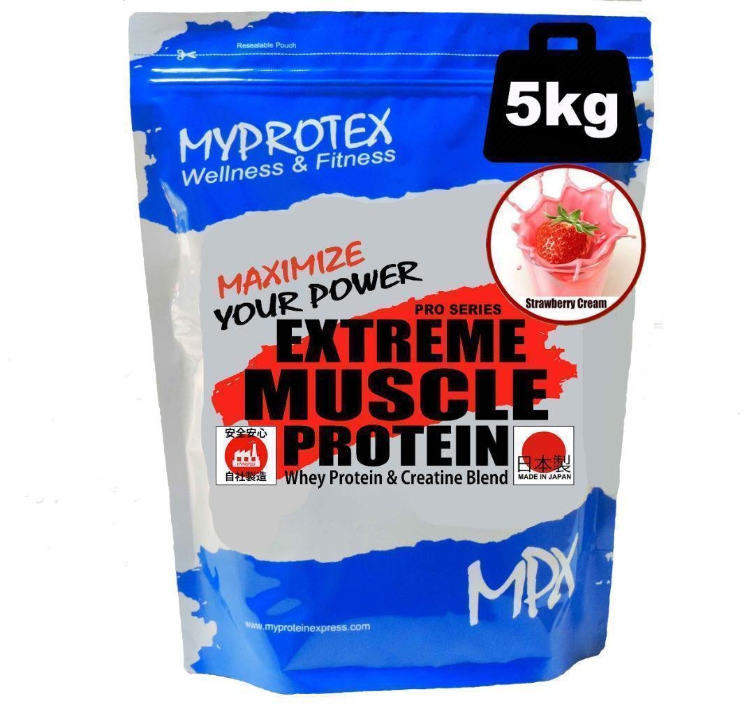 国産ホエイプロテイン 5kg クレアチン入り マイプロテック いちご味R