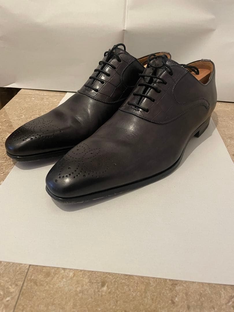 【MAGNANNI】革靴 レザー クロコ 型押し メダリオン 高級 紳士 上品