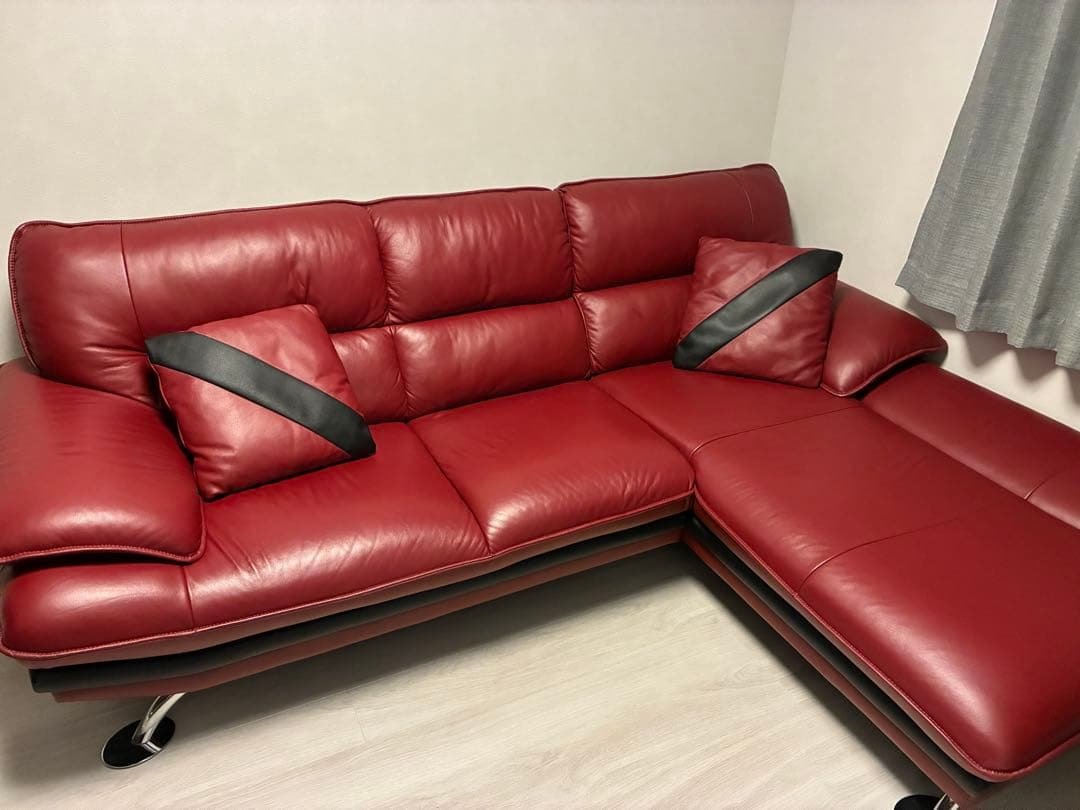 極美品　【セット販売②】 ニトリ　ロゾ４　カウチソファ　レッド