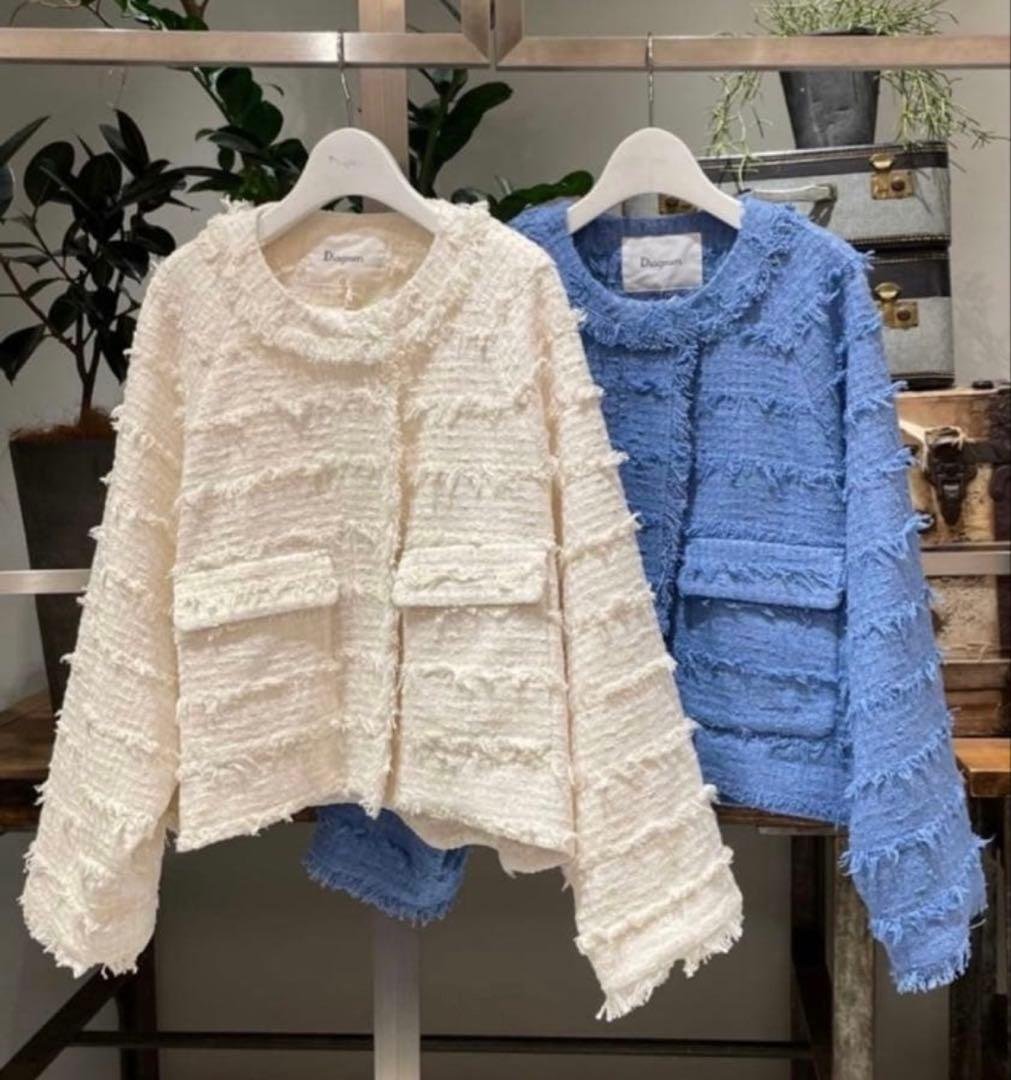 ダイアグラム　ツイードフリンジブルゾン