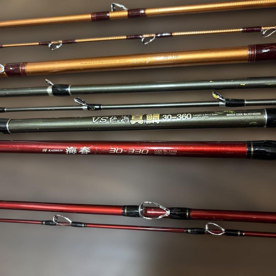 真鯛船竿 エギングロッド　投げ竿　6本セット