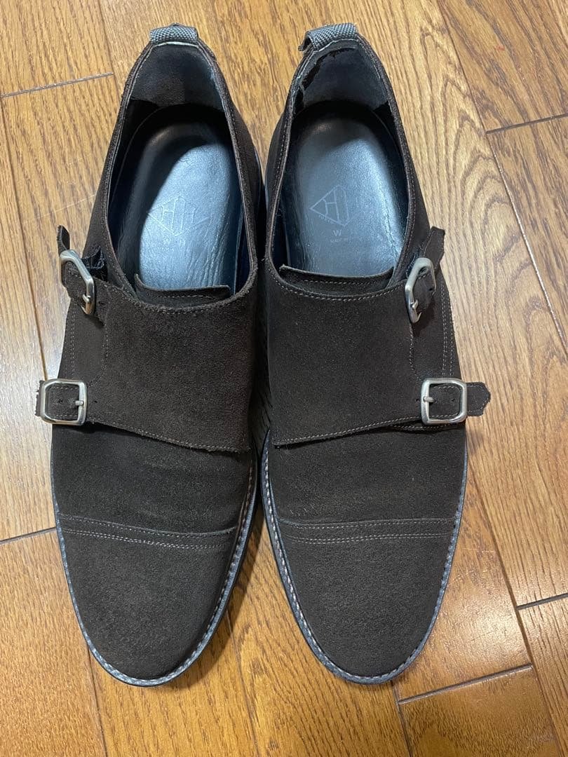 ダブルエイチ WH ダブルモンク7.5 ダークブラウン　干場義雅