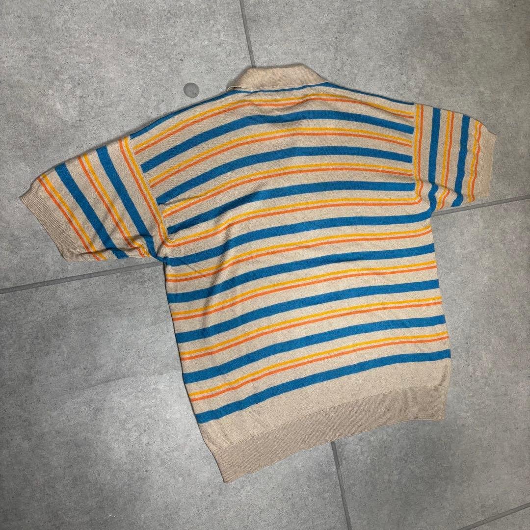 ヴィンテージ　ユーロ　ポロニット　スコットランド製　リネンコットン　90s