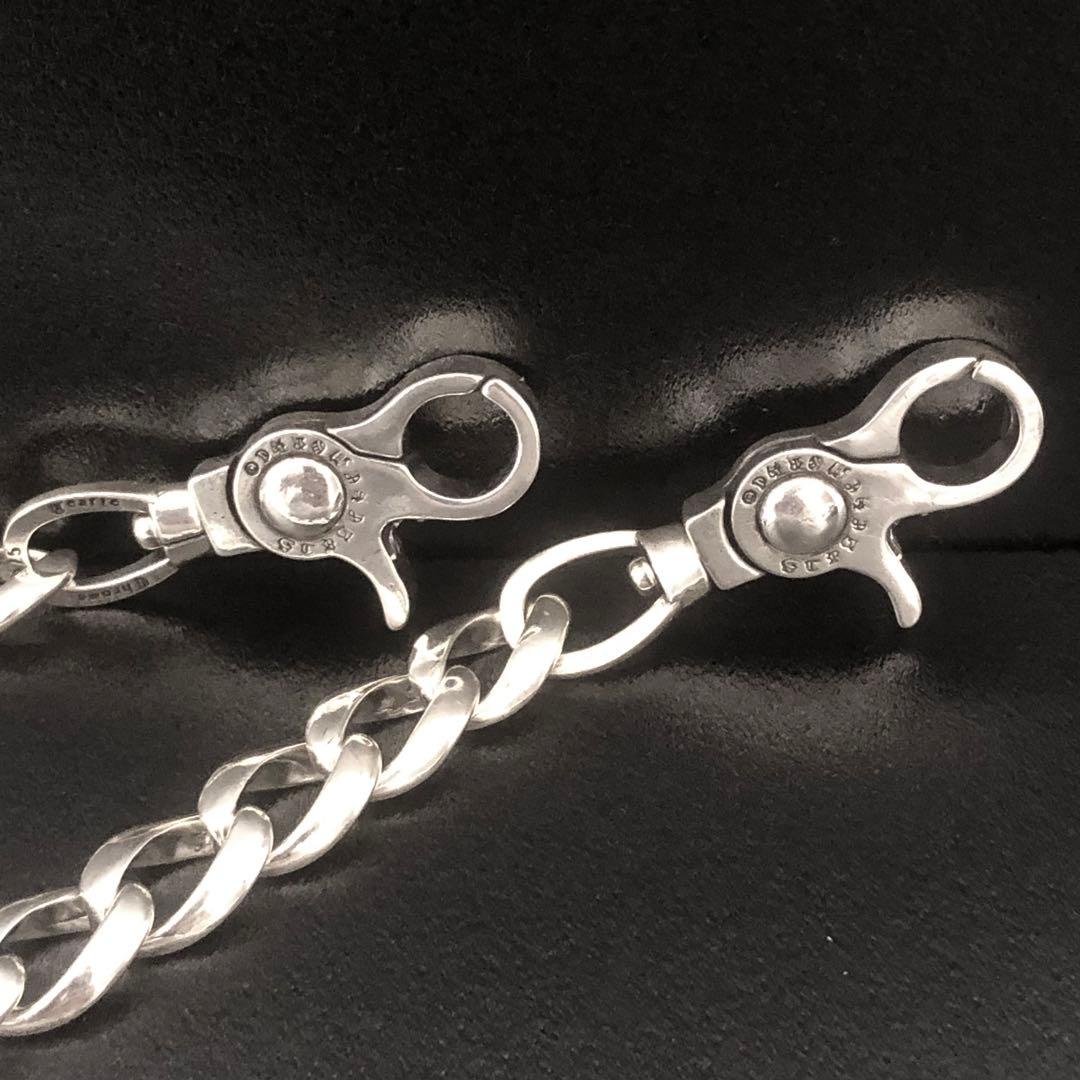 ウォレットチェーン　クラシック　ダブルクリップ　シルバー925刻印