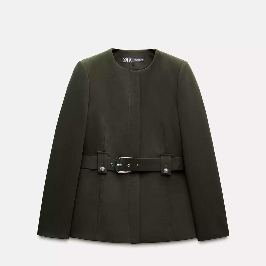 ZARA ザラ　ウエストベルト付きジャケット　ワイドベルトブレザー