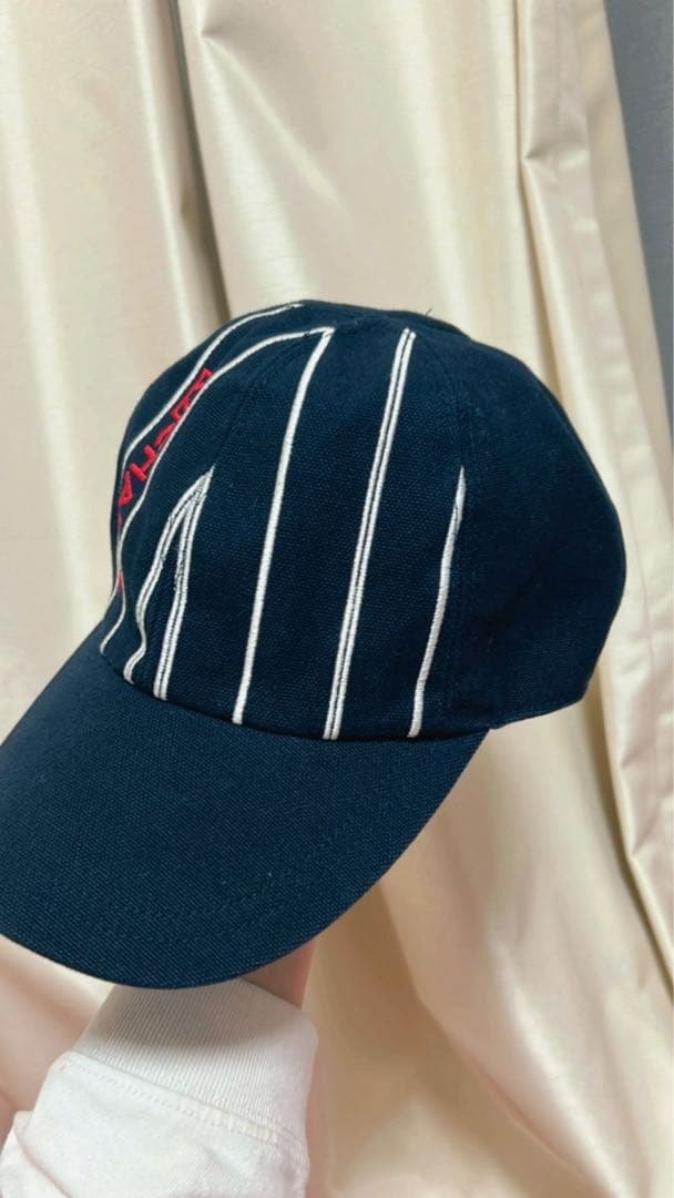 CHANEL ネイビー ストライプ キャップ